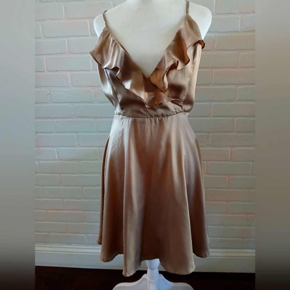 Champagne Colored Racerback Cocktail Dress